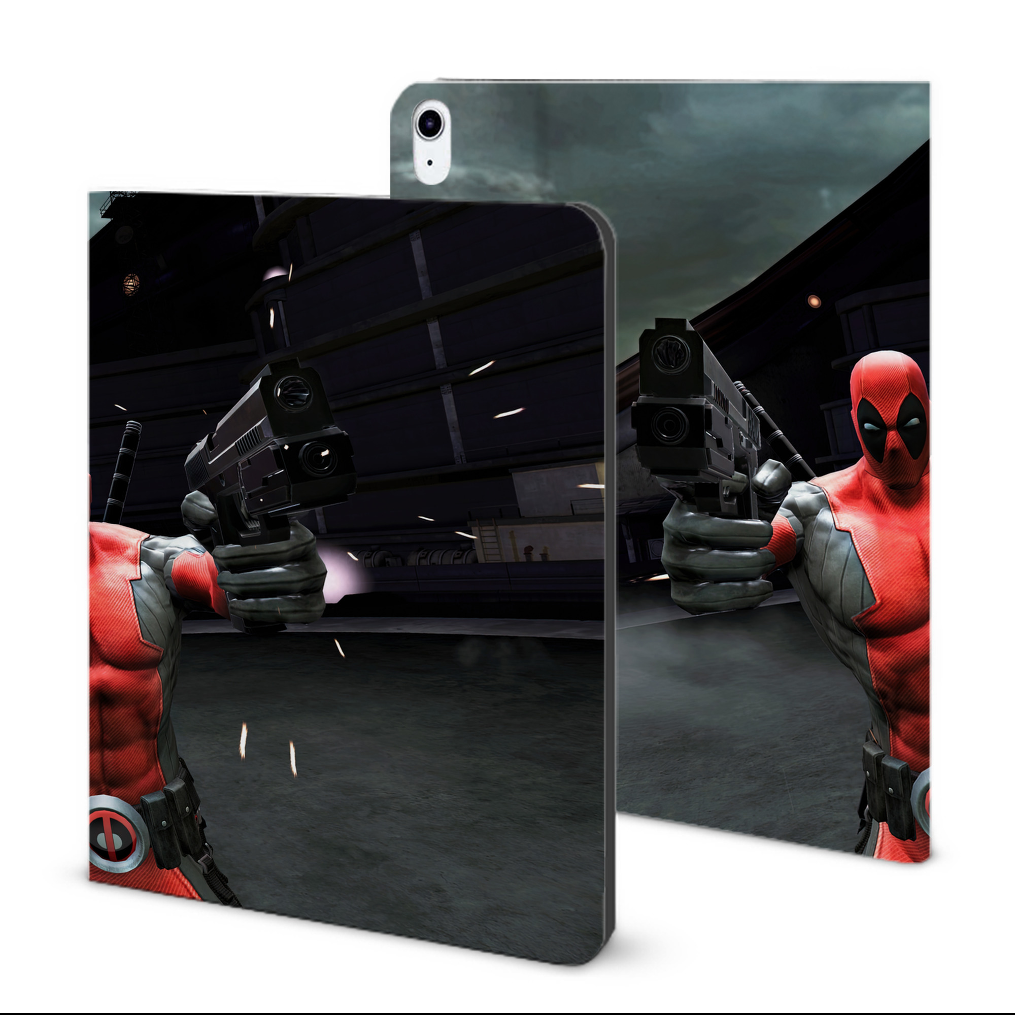（画像用） Deadpool デッドプール IPad ケース ブック型 PUレザー TPU 耐衝撃 軽量 薄型 ペン収納なし 全面保護 IPad 各モデル対応